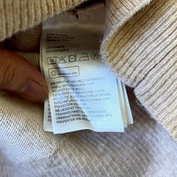 H&M Long Sleeve Wool Blend Casual Boxy Jumper Knit Top Heathered Beige Size XS - Picture 7 of 8